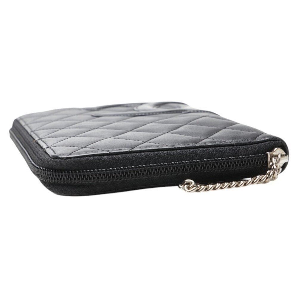 CHANEL Black Lambskin Leather Logo Wallet - Picture 4 of 16